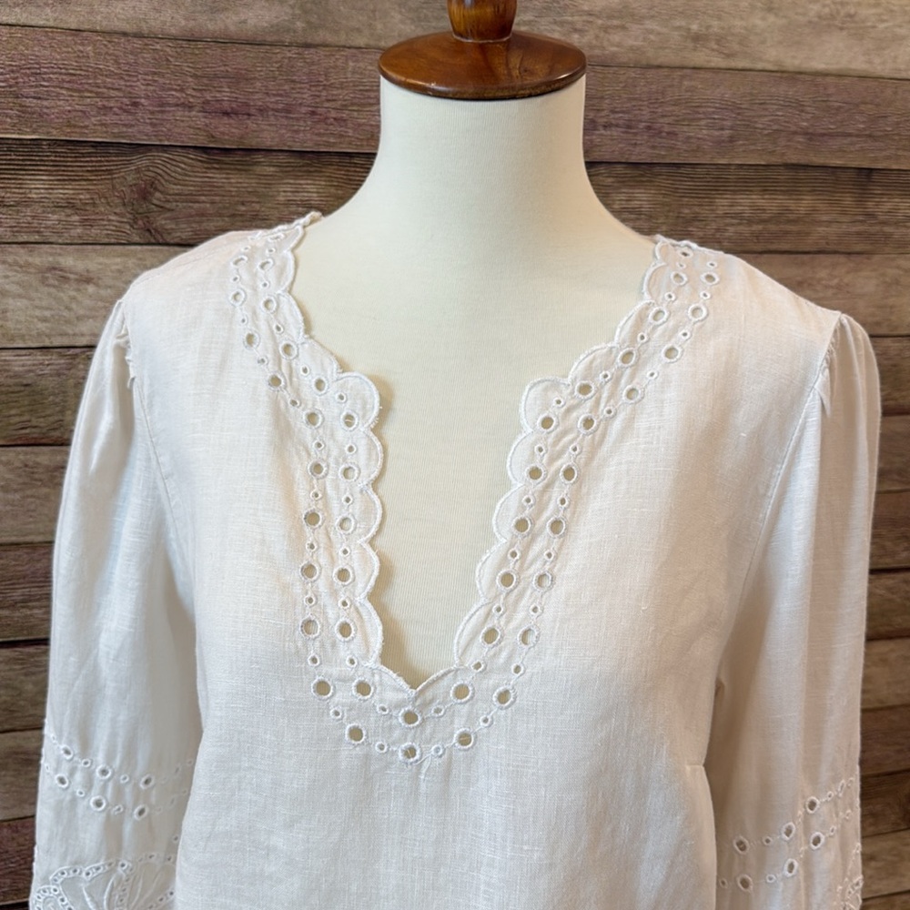 J Crew Linen Top - Picture 2 of 7